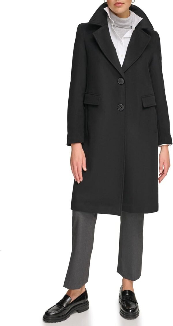 women Full-Length Buttoned Wool Coat (Petite, Standard, Plus) - Image 2