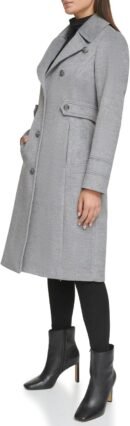 women Military Wool Blend Overcoat