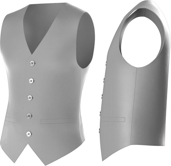 Men Suit Set – Slim Fit 3 Piece Blazer 2 Button Jacket Vest Pants Business Wedding Party Solid Dress Suits - Image 2