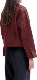 Women Faux Leather Motorcycle Jacket 2025 Trendy Pockets Bomber Zip Up Cropped Jackets Coat Outerwear