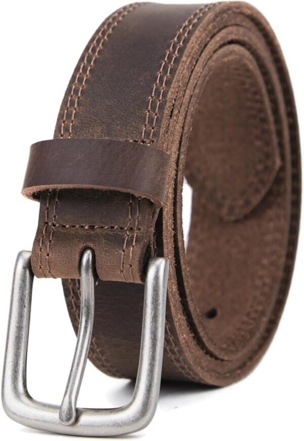Men Genuine Leather Casual Every Day Jeans Belts, Handmade Men Leather Belt with Gift Box