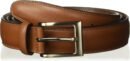 Men  Leather Belt with Stitched Edges, Silver Prong Buckle, 1.5" Width (Available in Big & Tall)