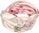 100% Mulberry Silk Scarf for Women, 2 Layer Floral Silk Scarf, Gift for Mom and Women, Gift Box and Bag