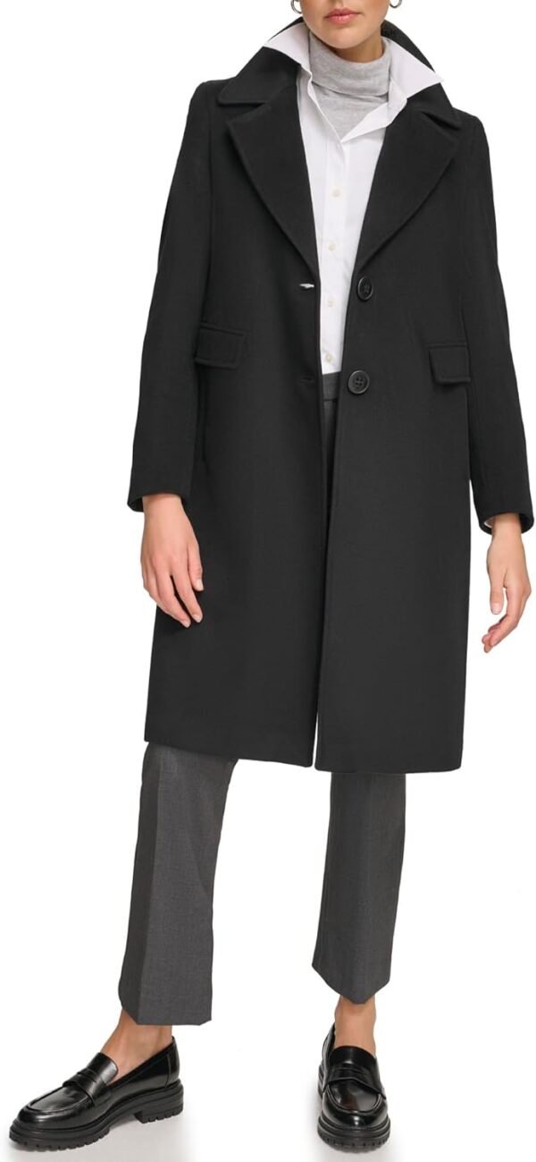 women Full-Length Buttoned Wool Coat (Petite, Standard, Plus)