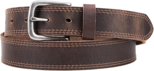 Men Genuine Leather Casual Every Day Jeans Belts, Handmade Men Leather Belt with Gift Box - Image 2
