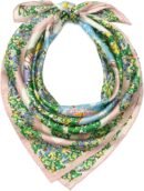 Women Springtime Gardens Silk Square Scarf, Stylish & Lightweight Accessory