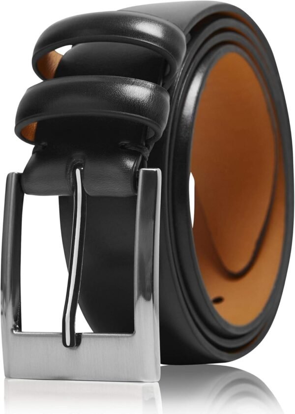 Genuine Leather Dress Belts For Men - men Belt For Suits With Single Prong Buckle - Designed in the USA