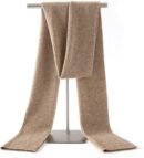 Cashmere Wool Scarf, Ultra Soft Classic Ribbed Solid Color Winter Scarf for Men and Women with Gift Box