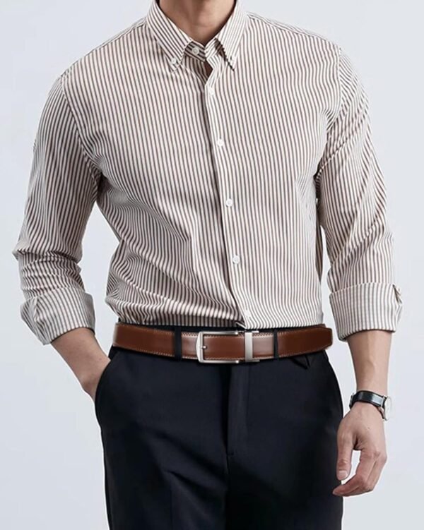 men Belt Leather Ratchet 1 3/8'' Belt For Men Gift Dress and Casual with Adjustable Buckle, Trim to Fit - Image 2