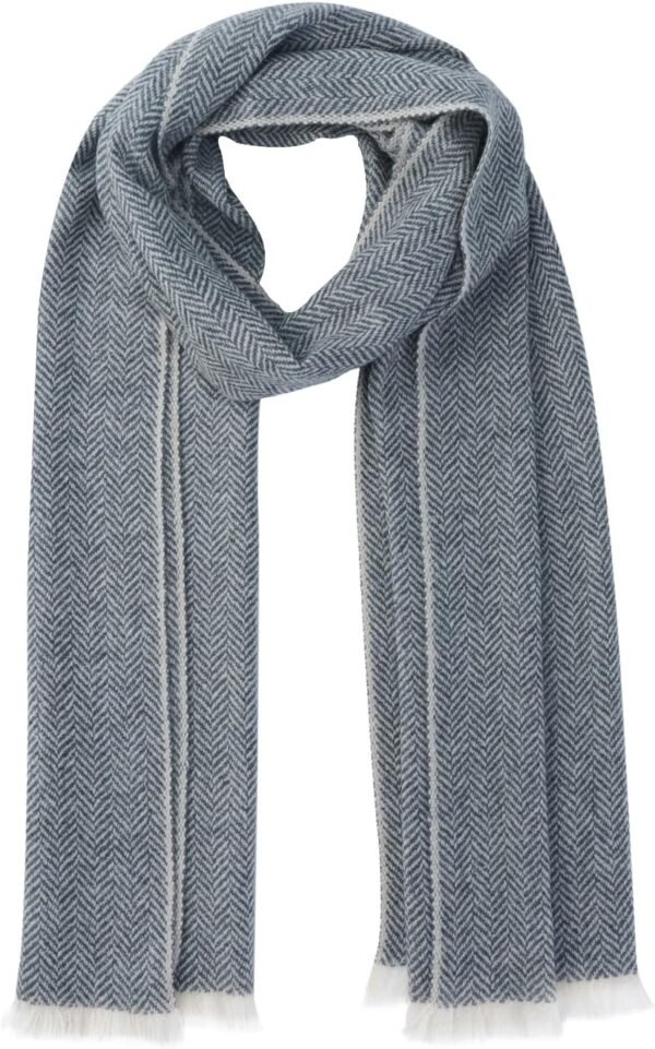 100% Cashmere Herringbone Scarf, Lightweight Cozy Gift Everyday Scarf