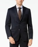 Men Stretch Performance Two Button Suit - Two Piece Business Suit Jacket and Pants
