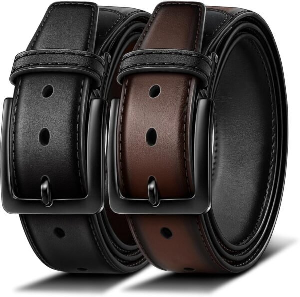 Men Belt,Reversible Leather Belt For Men Gift Casual Dress Golf Pants Jeans Gift Boxed